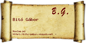 Bitó Gábor névjegykártya